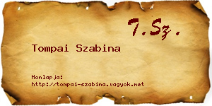 Tompai Szabina névjegykártya
